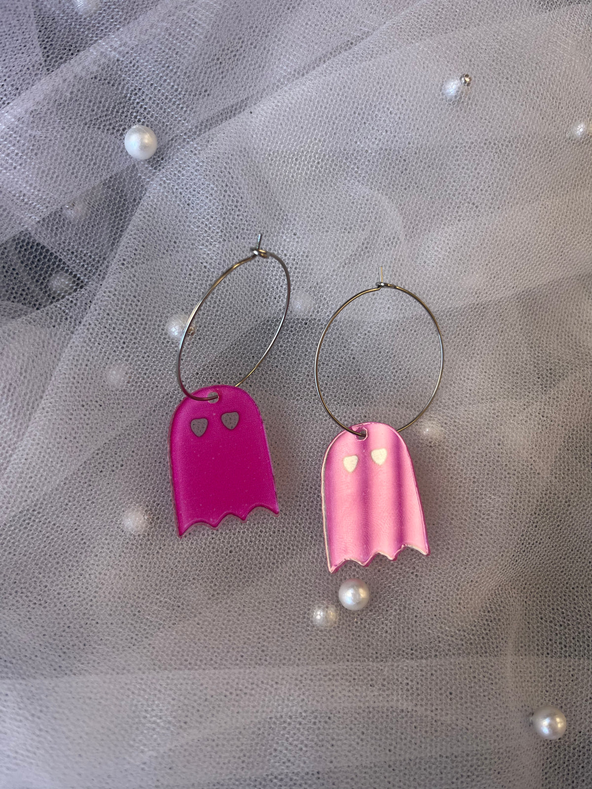 Pink Ghost Earrings
