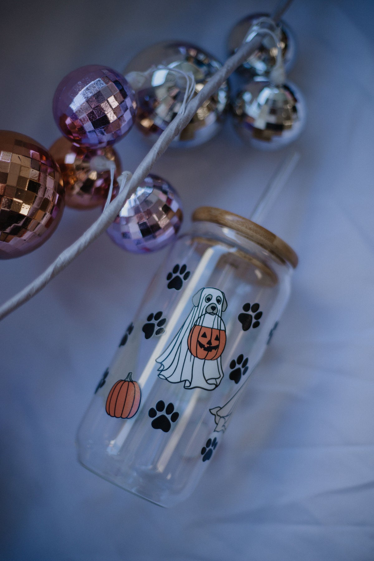 Cat and Dog Ghosts Cup | Glass Tumbler