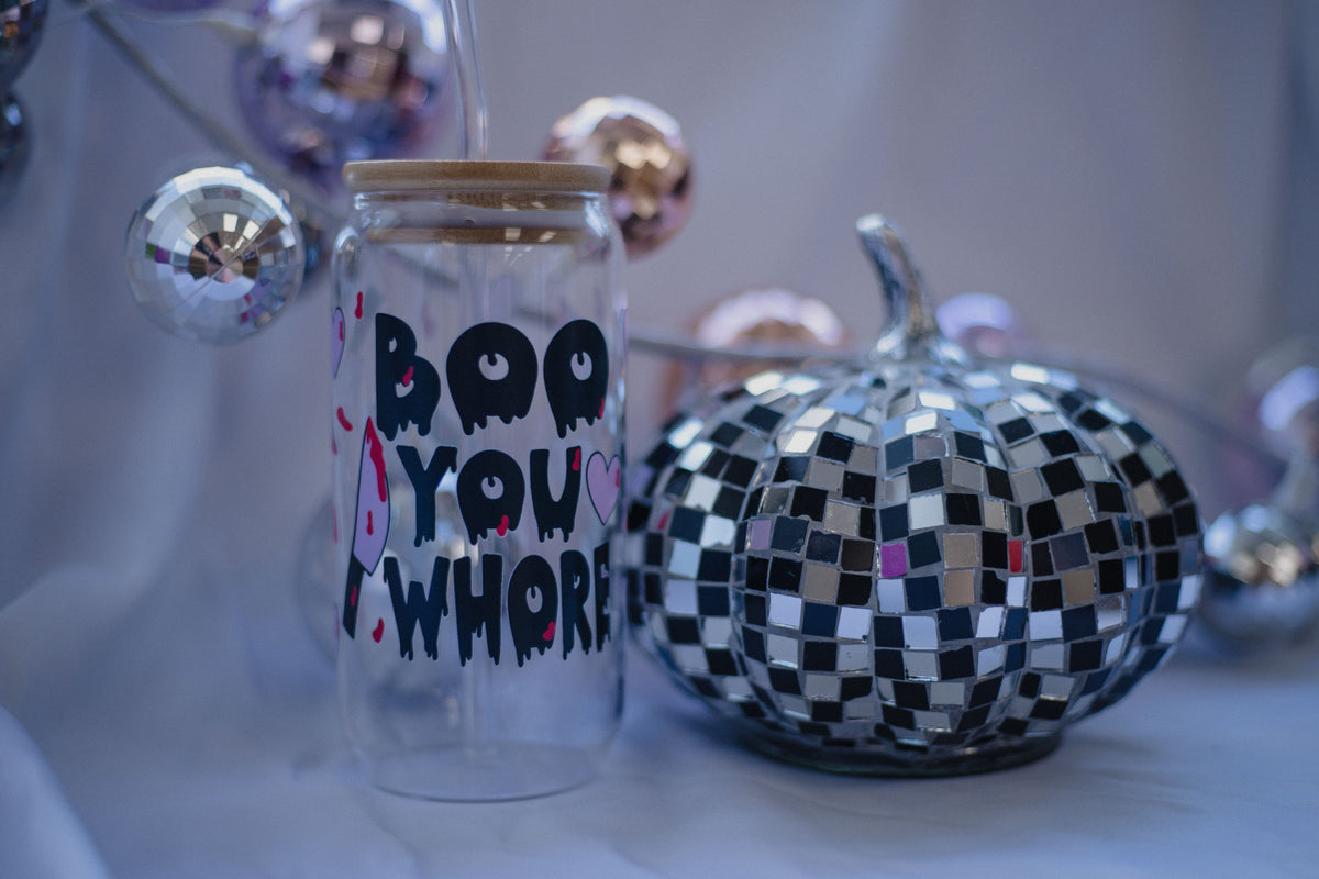 Boo You Whore Horror Cup | Glass Tumbler