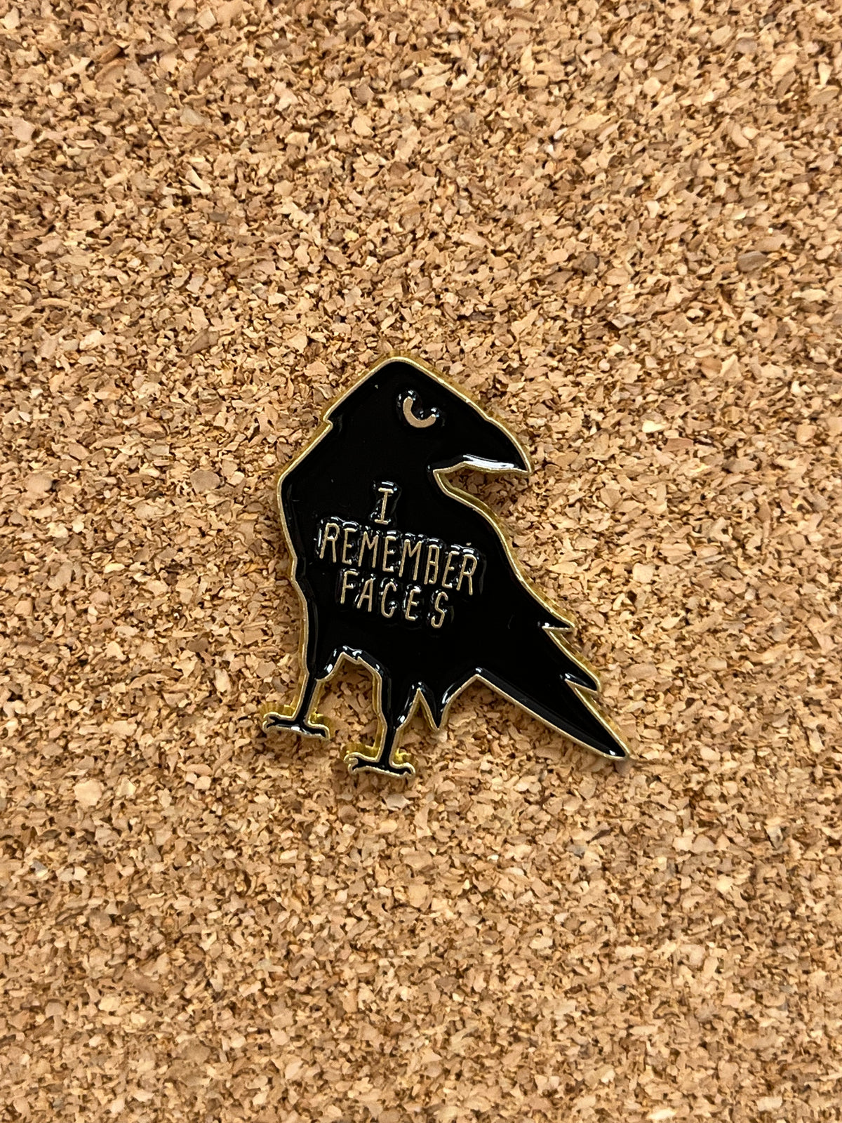 I Remember Faces Crow Pin