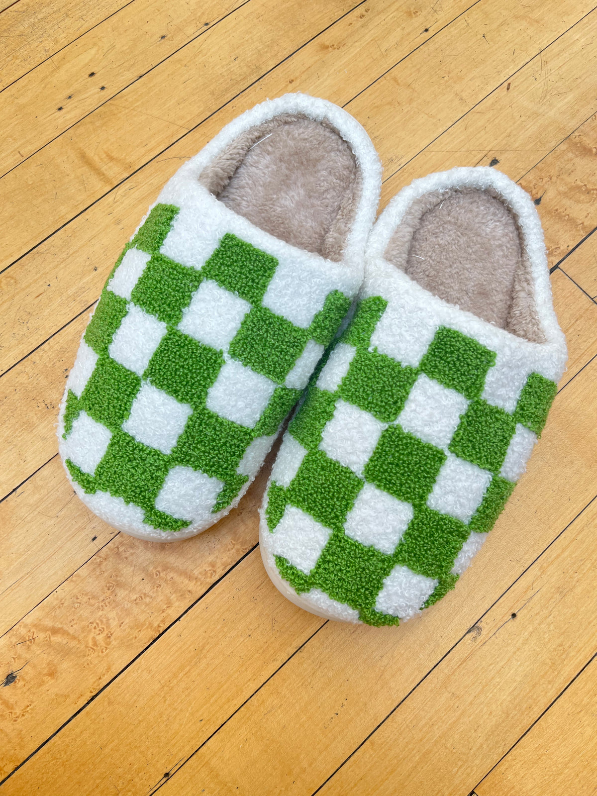 Checkered Slippers | Tufted Slippers