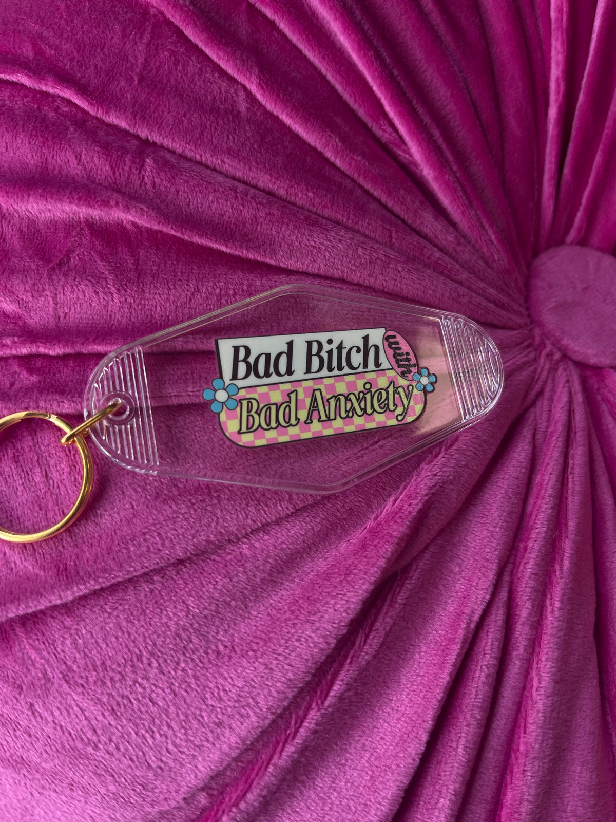 Bad B with Bad Anxiety Motel Keychain