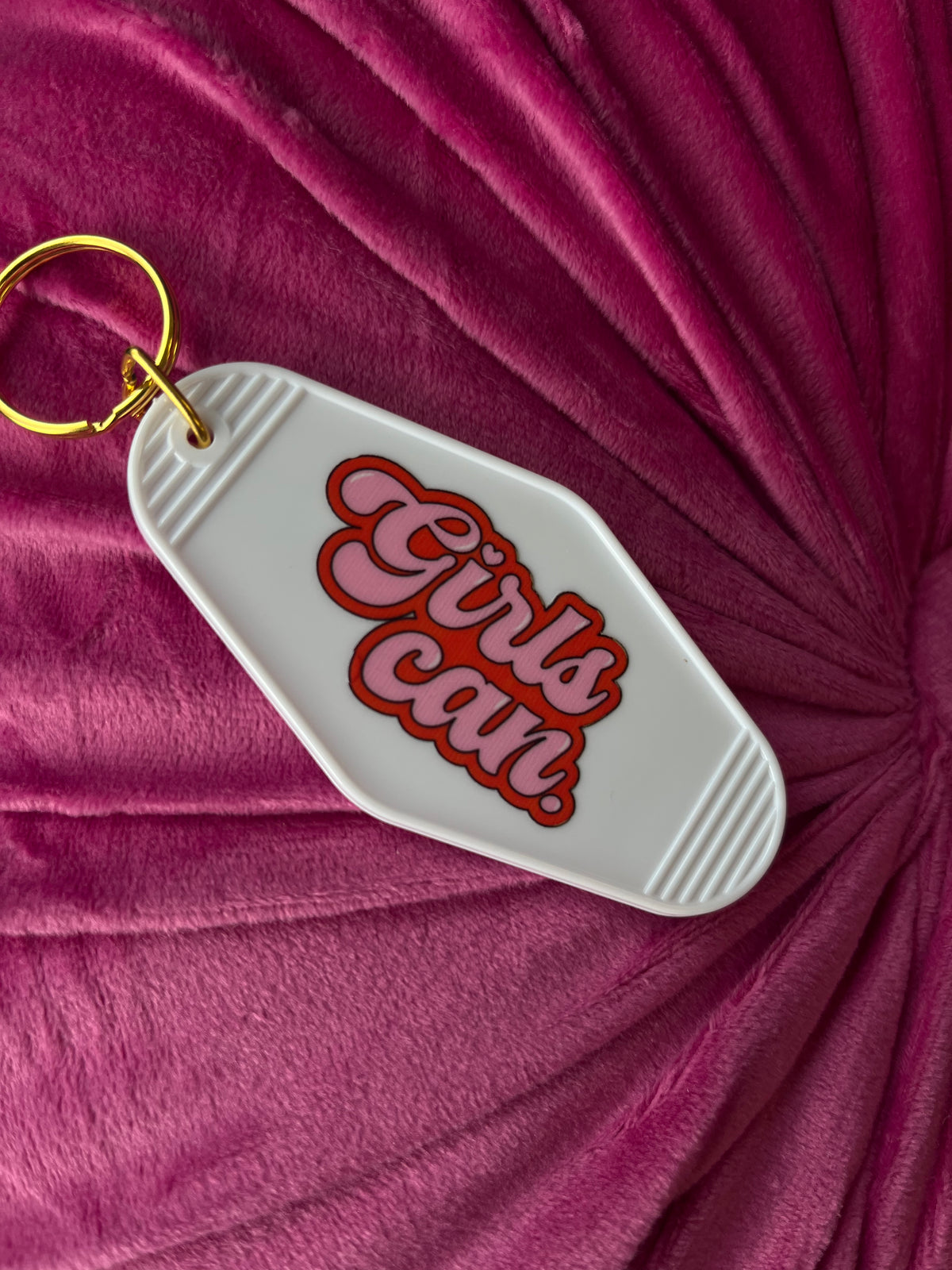 Girls Can Motel Keychain
