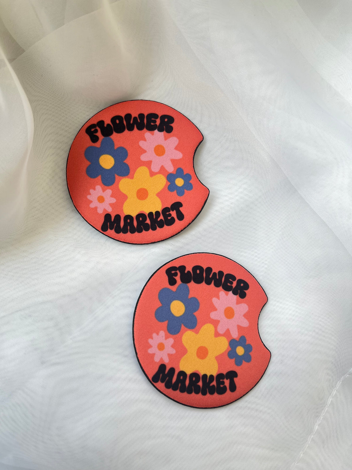 Flower Market Car Coasters