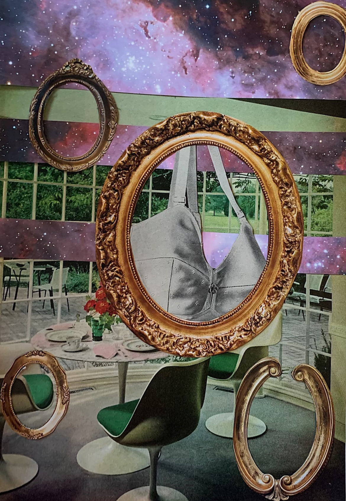 Vintage Bra in Mirror Tote Bag | Call Me Back Collage