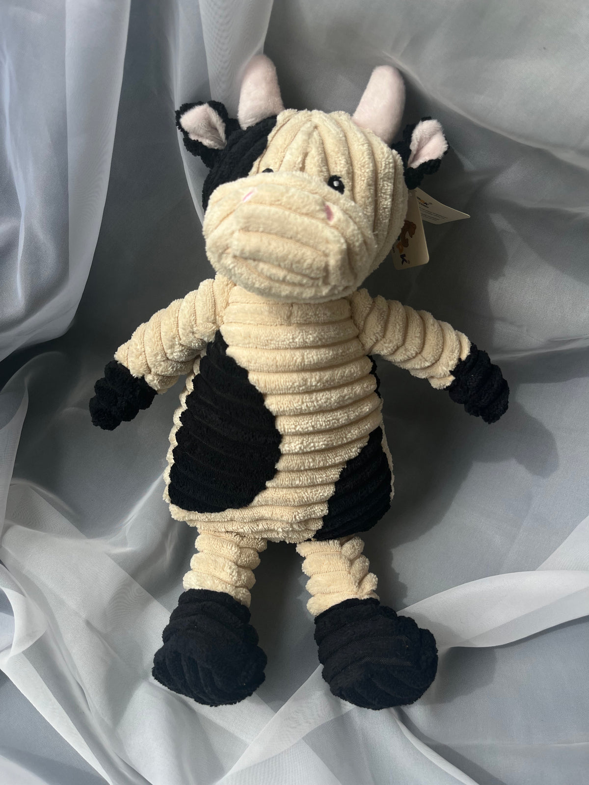 Baby Stuffed Animal Ribbed Cow