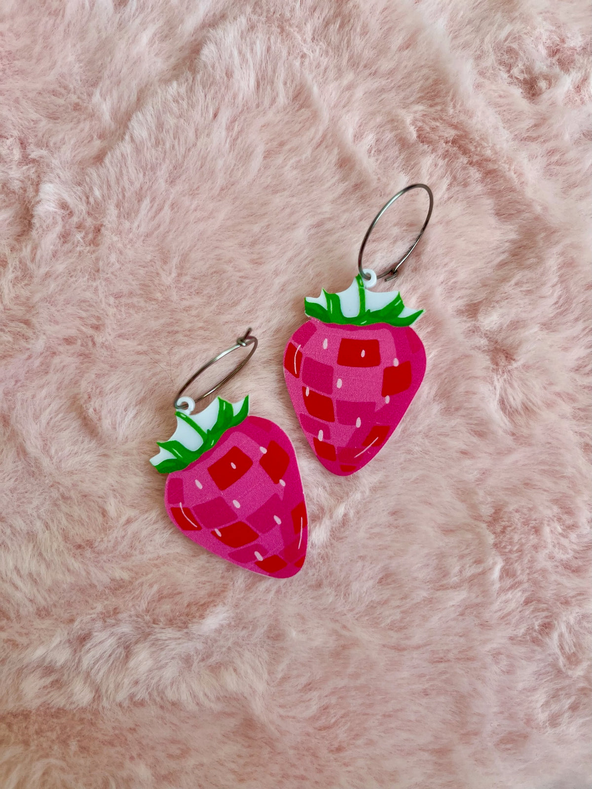 Disco Strawberry Earrings