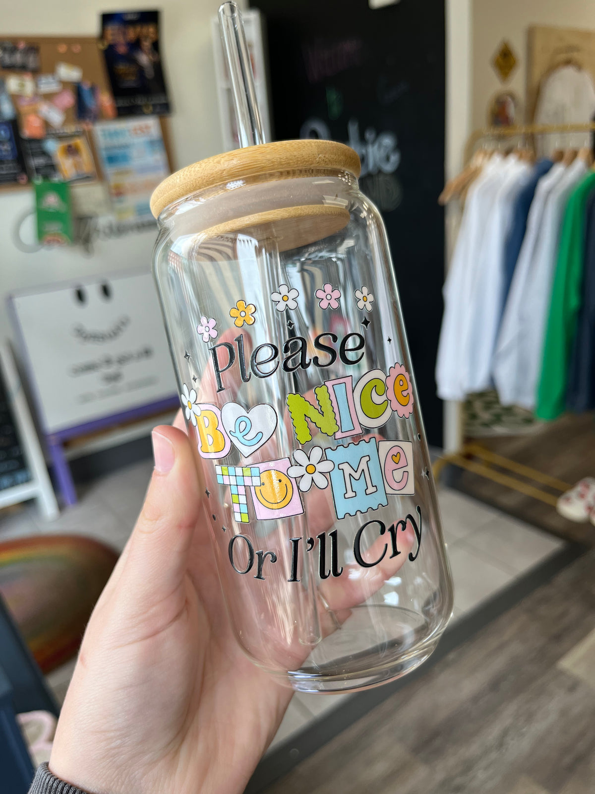 Please Be Nice to Me Cup | Glass Tumbler