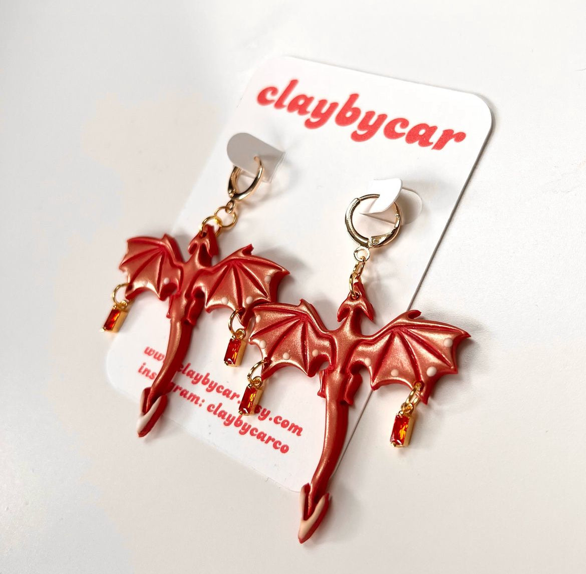 Firey Dragon Earrings | Clay by Car