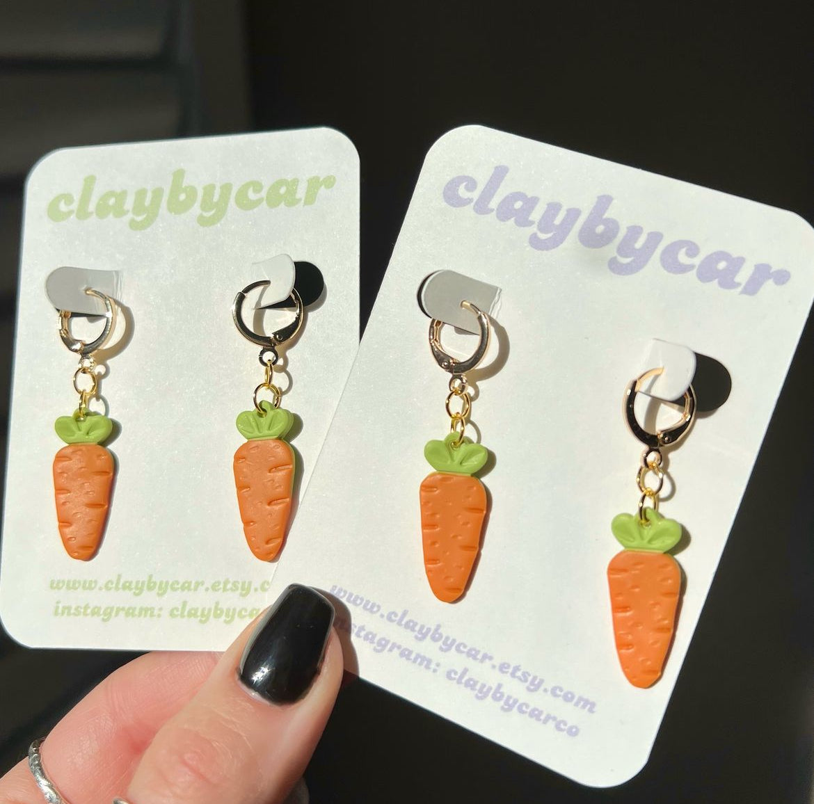 Carrot Earrings | Clay by Car