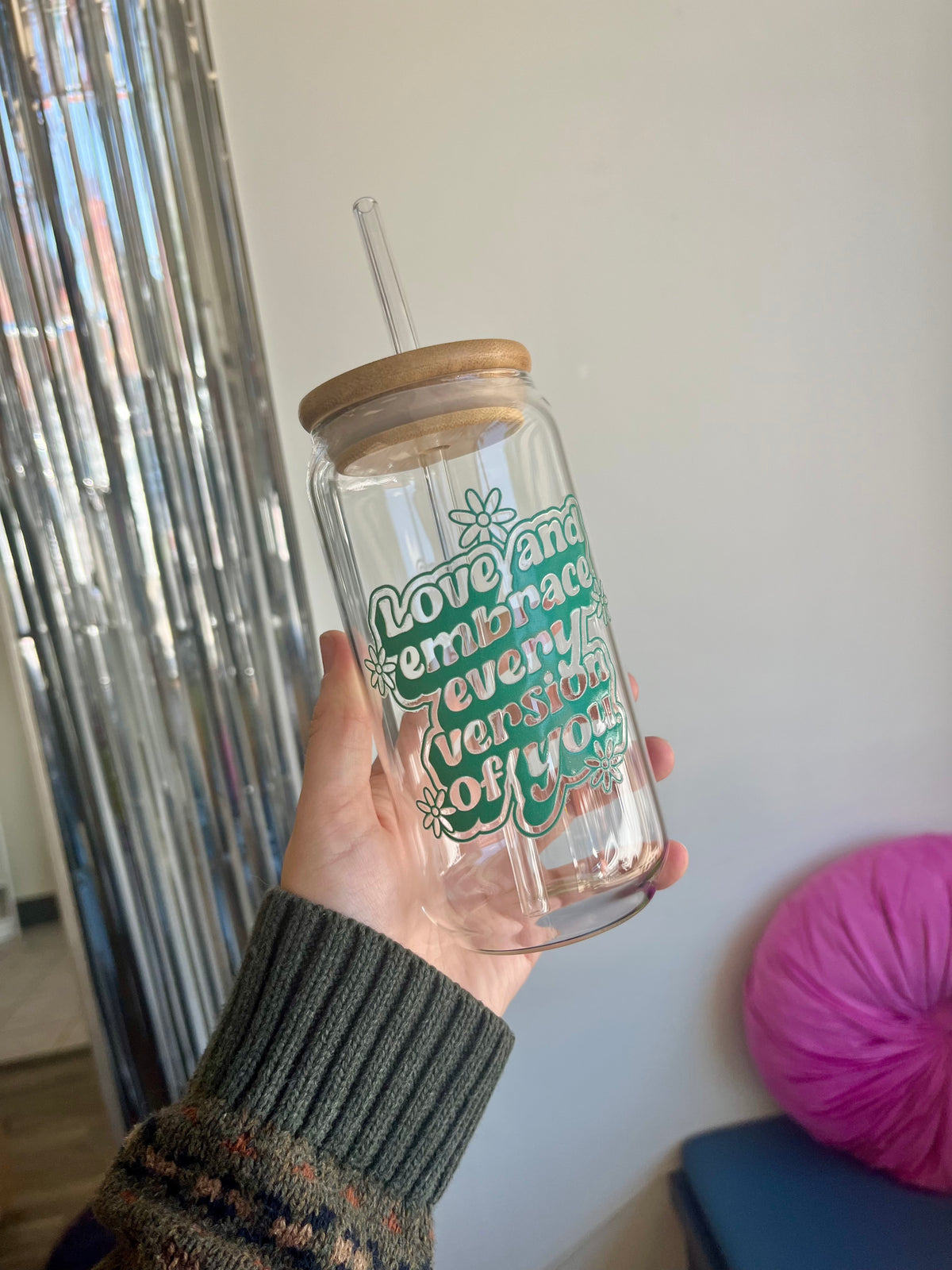 Love and Embrace Every Version of You Cup | Glass Tumbler