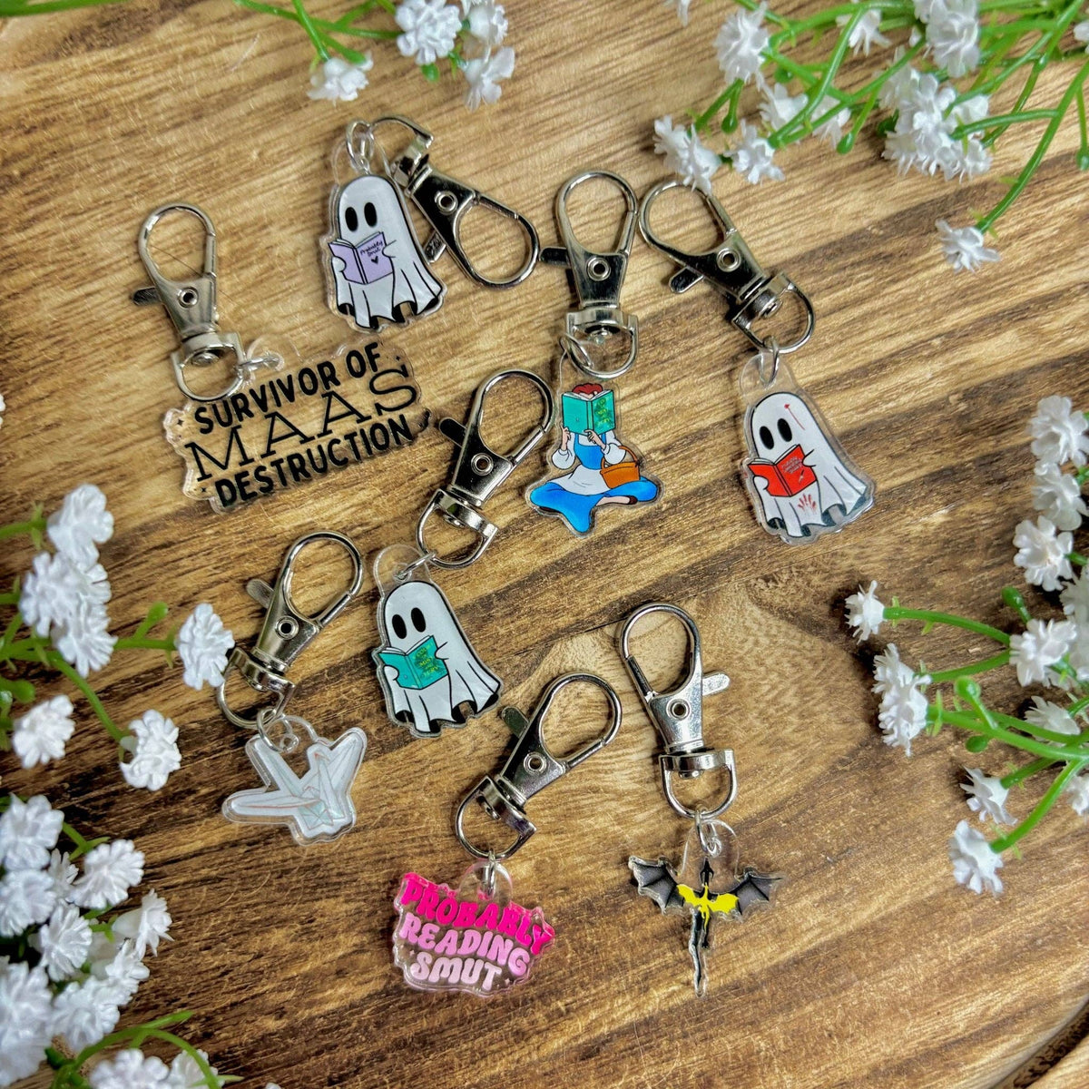 ACOTAR Ghost Hook Clasp Keychain - UgliStuffs