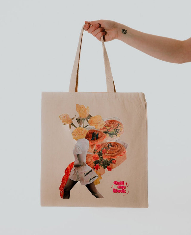 Amid Chaos Tote Bag | Call Me Back Collage - UgliStuffs