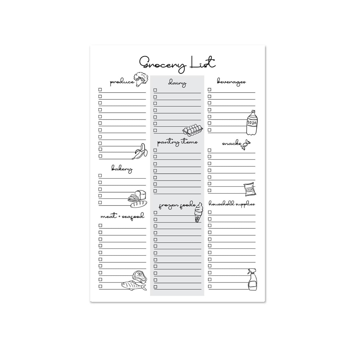 Grocery List - 25 pg Notepad