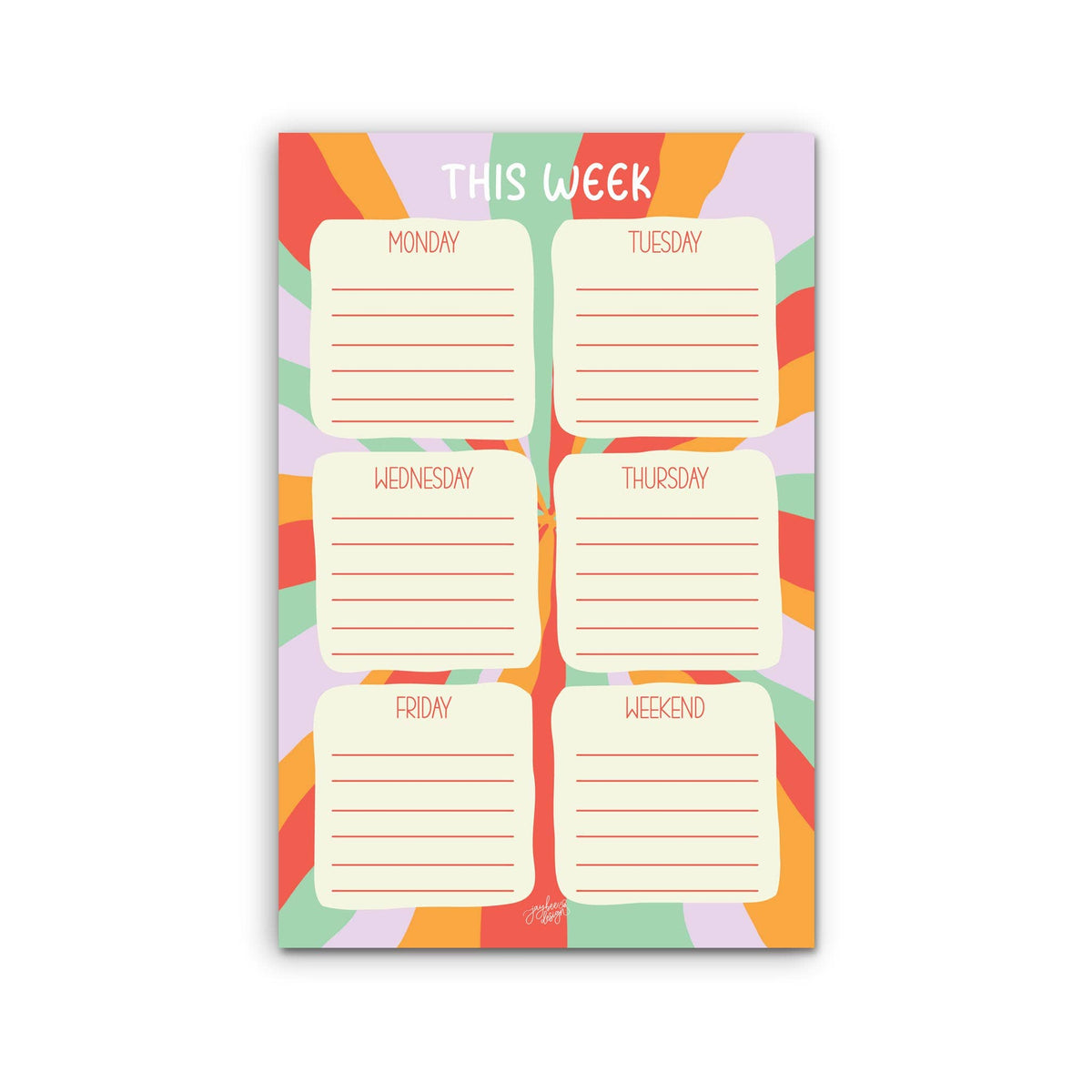 Retro This Week Weekly Planner - 25 pg Notepad